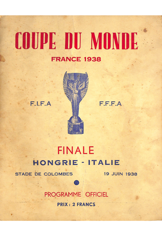 Official program of the 1938 World Cup Final